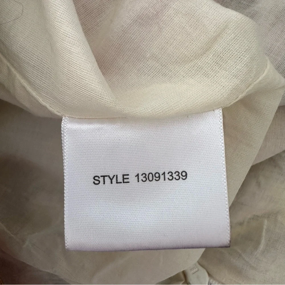 Tory Burch 100% Linen Yellow Mirrored with Pockets Midi Skirt Size 2